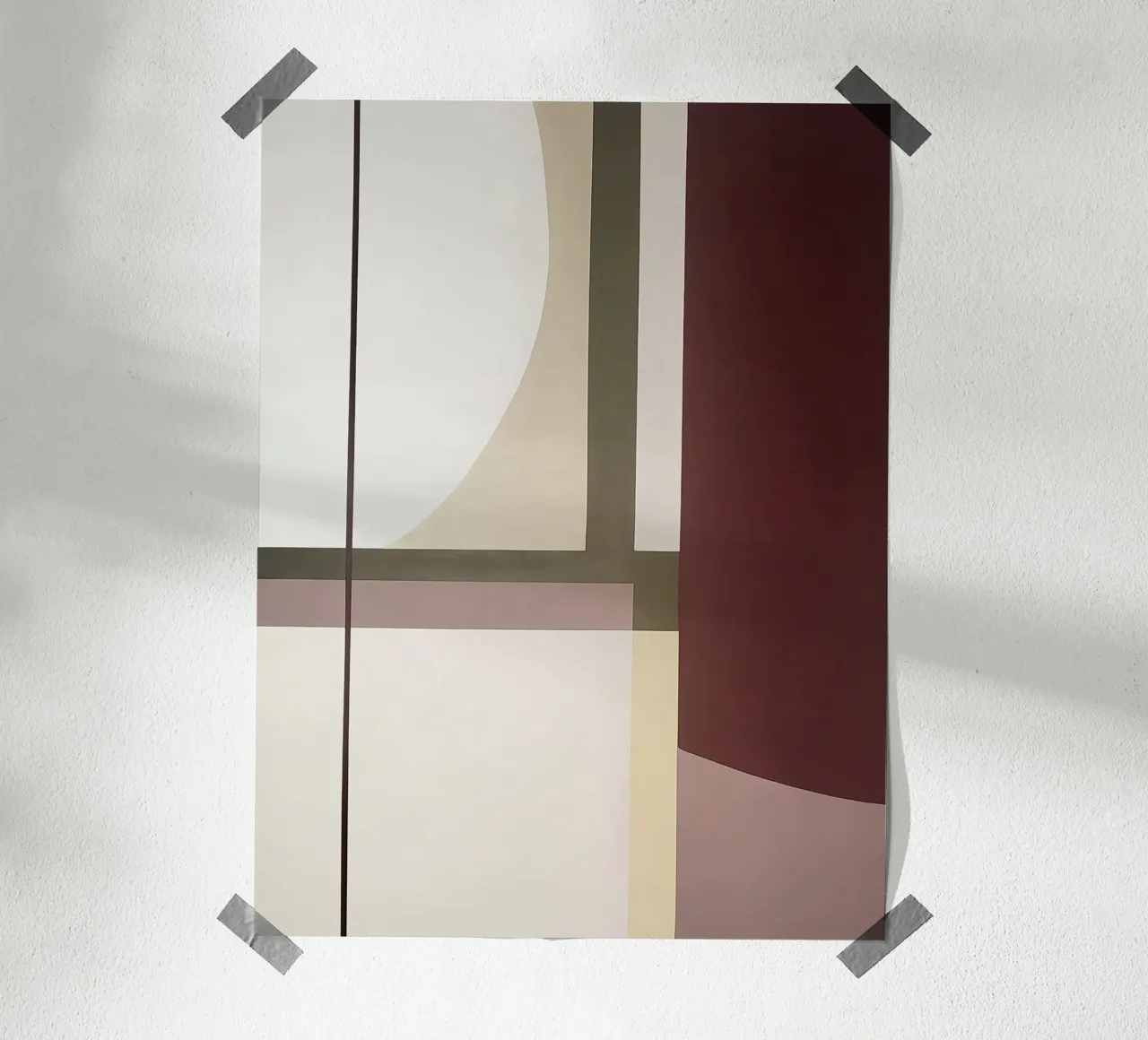 Composition minimaliste avec des lignes courbes et droites hahnemühle de Artbyvo
