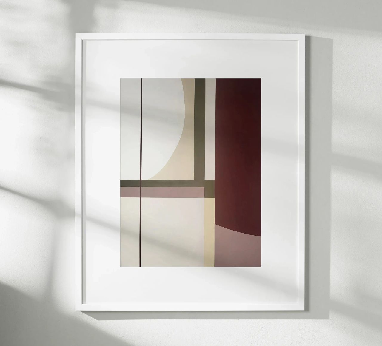 Composizione minimalista con linee curve e rette carta hahnemühle da Artbyvo