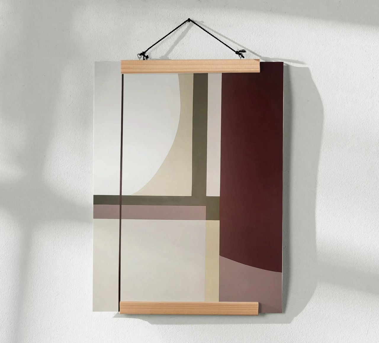 Composizione minimalista con linee curve e rette carta hahnemühle da Artbyvo