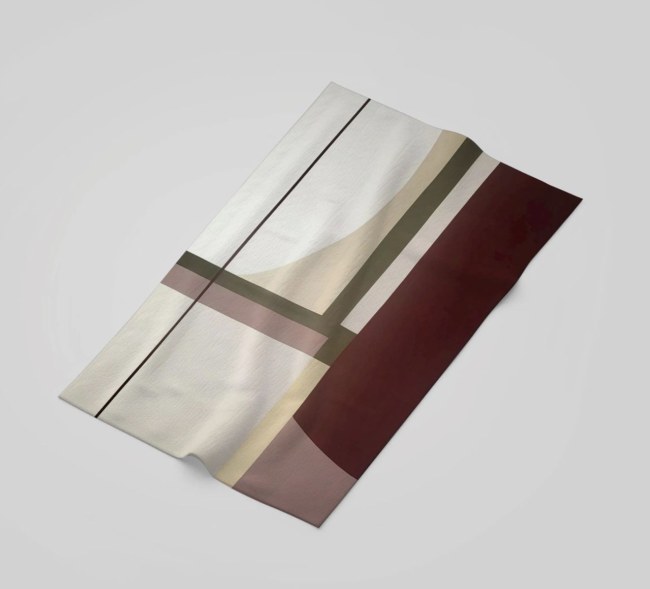 Composizione minimalista con linee curve e rette telo mare da Artbyvo