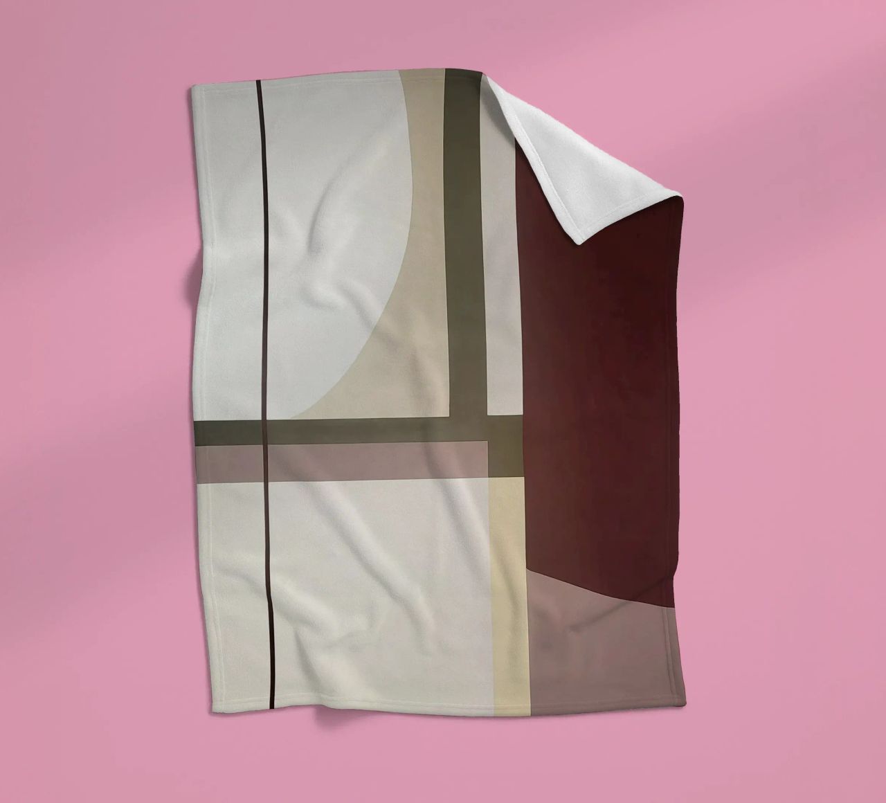 Composizione minimalista con linee curve e rette coperta in pile da Artbyvo