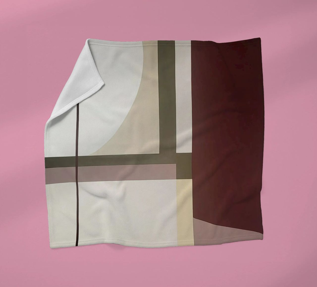 Composizione minimalista con linee curve e rette coperta in pile da Artbyvo