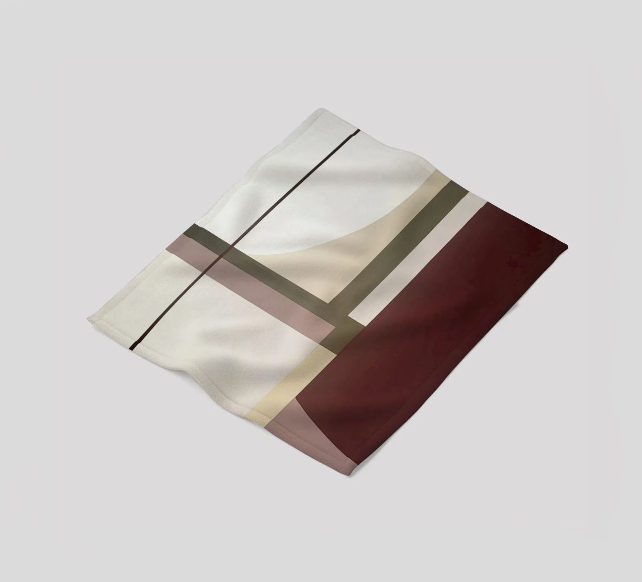 Composizione minimalista con linee curve e rette coperta in pile da Artbyvo