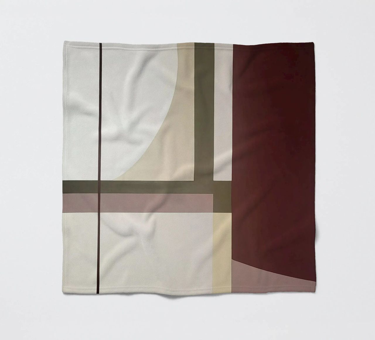Composizione minimalista con linee curve e rette coperta in pile da Artbyvo
