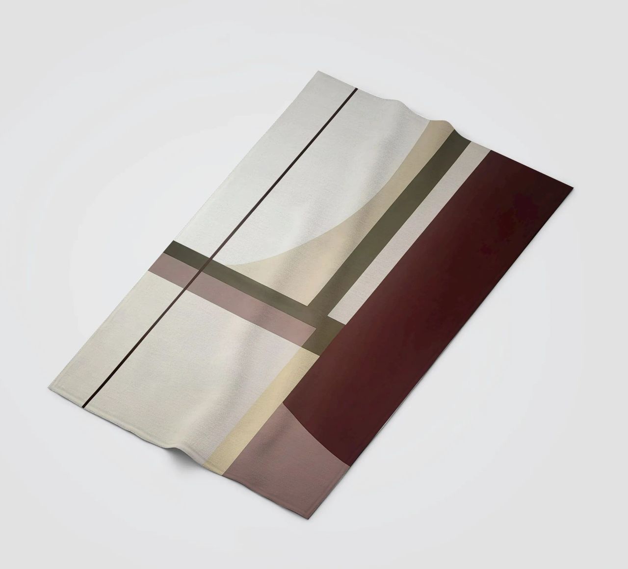 Composizione minimalista con linee curve e rette coperta in pile da Artbyvo