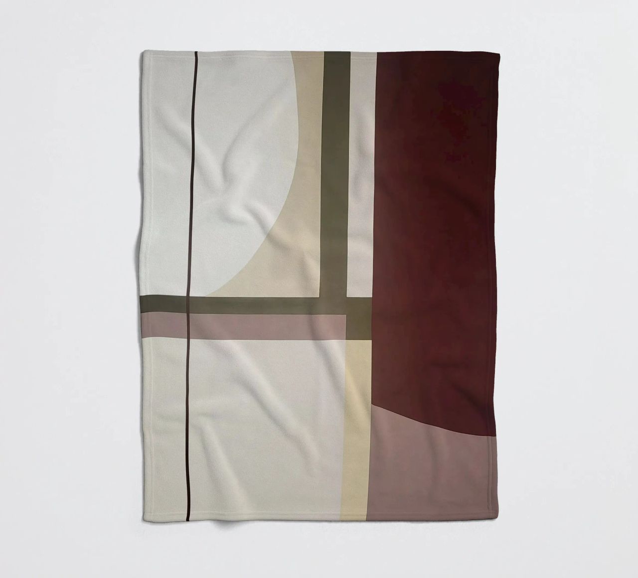 Composizione minimalista con linee curve e rette coperta in pile da Artbyvo