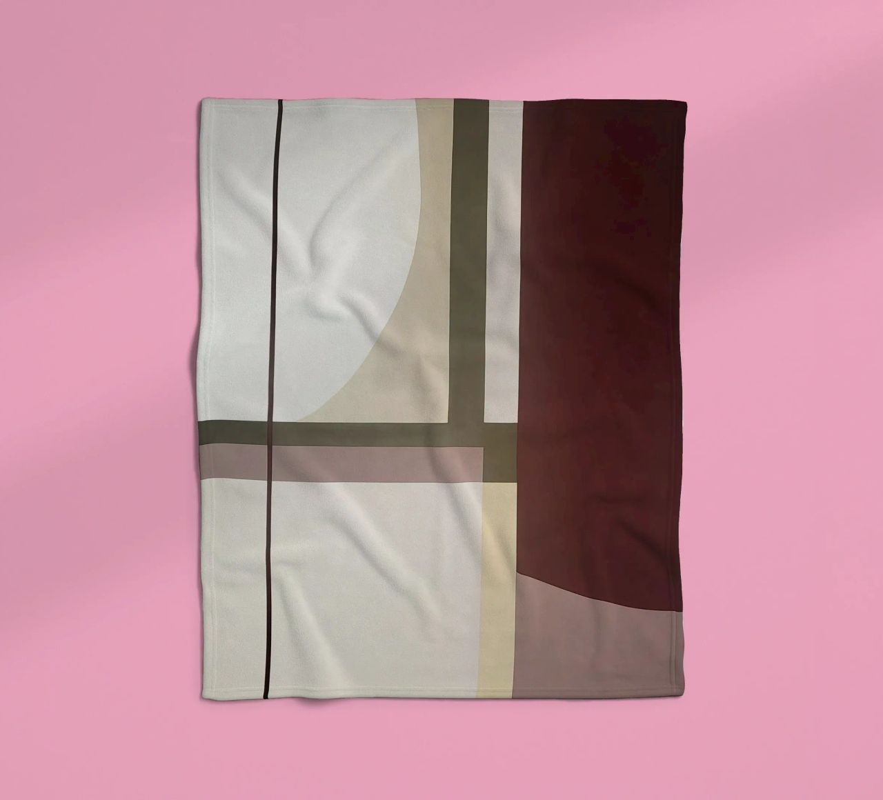 Composizione minimalista con linee curve e rette coperta in pile da Artbyvo
