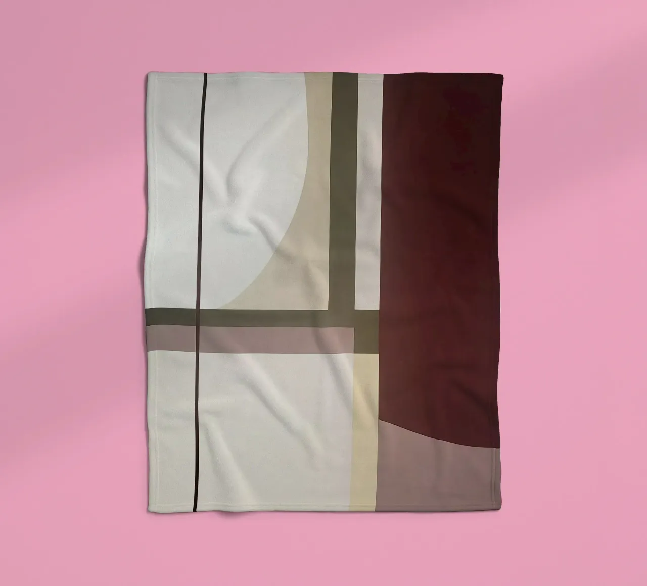 Composition minimaliste avec des lignes courbes et droites plaid polaire de Artbyvo