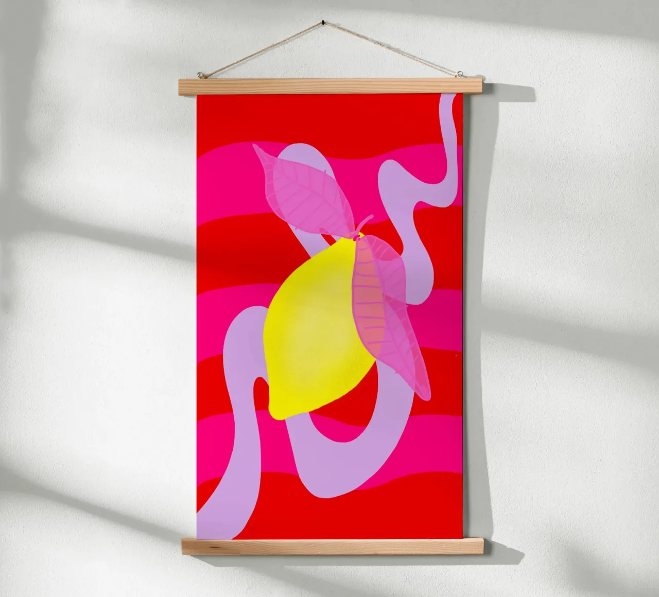 Zitronenparty in Pink poster con telaio in plastica da wee-design