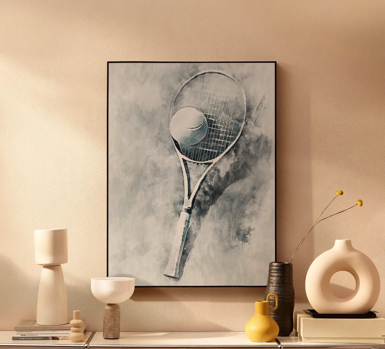 Tennis Ball/Racket art Alu-Dibond von Mateo