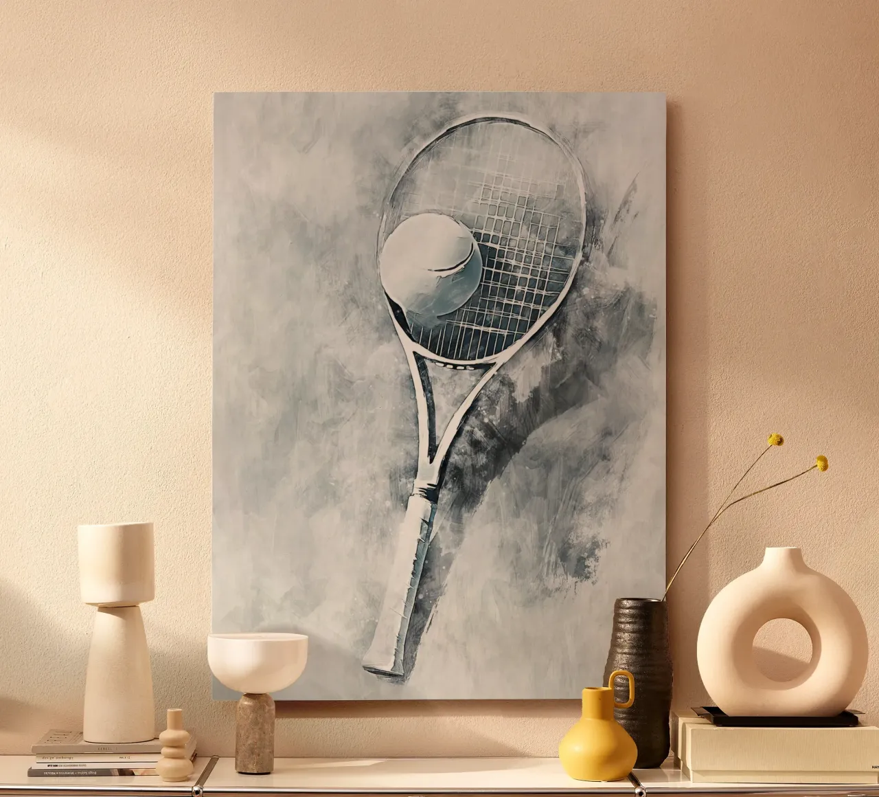 Tennis Ball/Racket art Alu-Dibond von Mateo