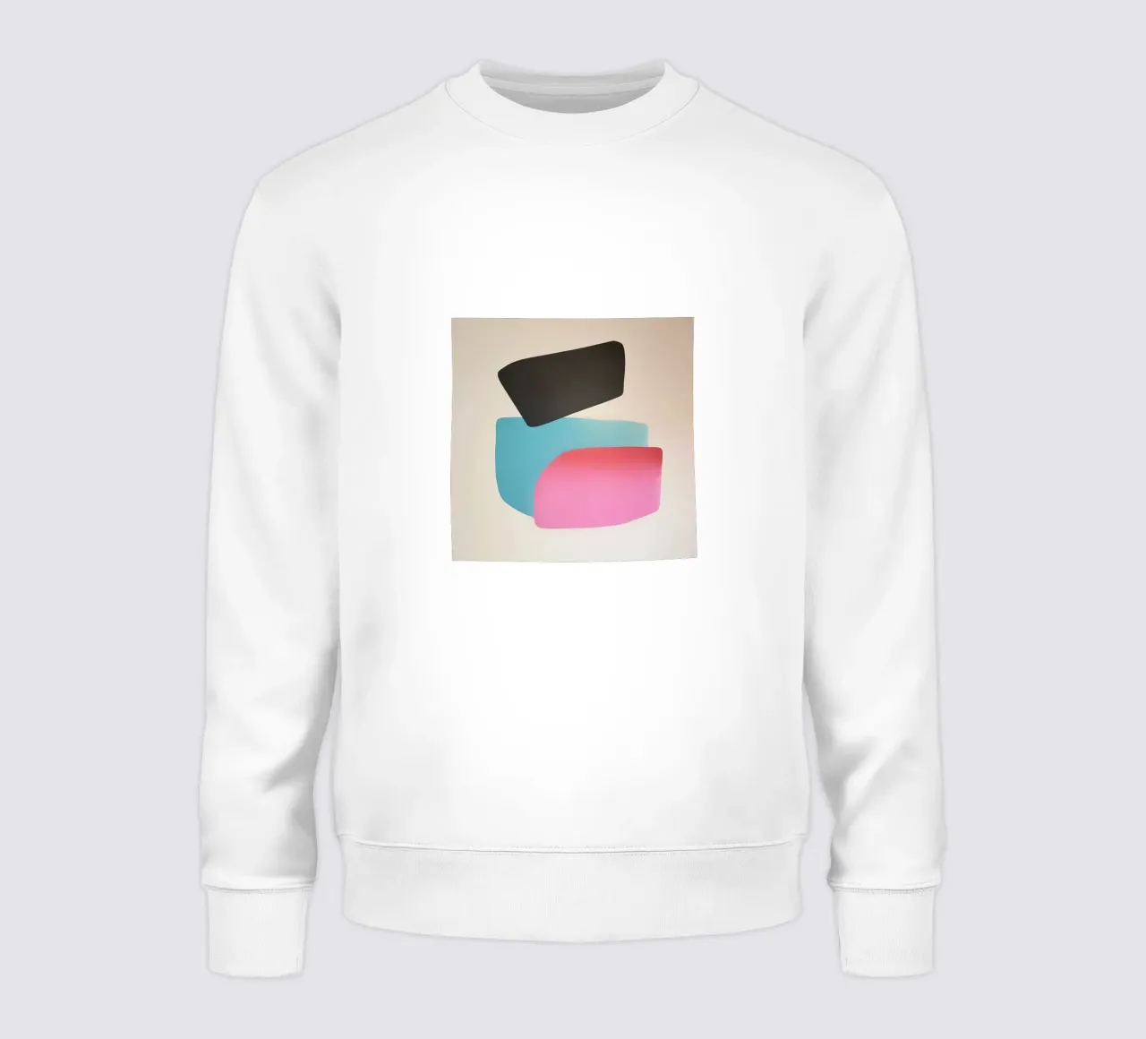 Modern Geometric Abstract in Pink, Blue and Black felpa da Artbyvo