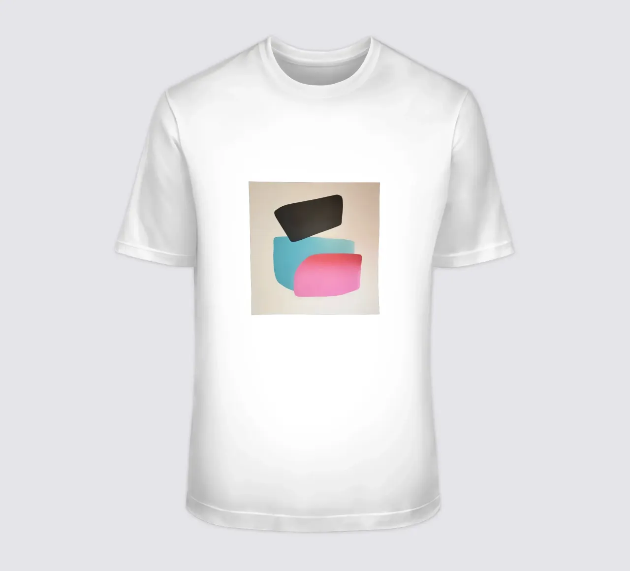 Modern Geometric Abstract in Pink, Blue and Black t-shirt da Artbyvo