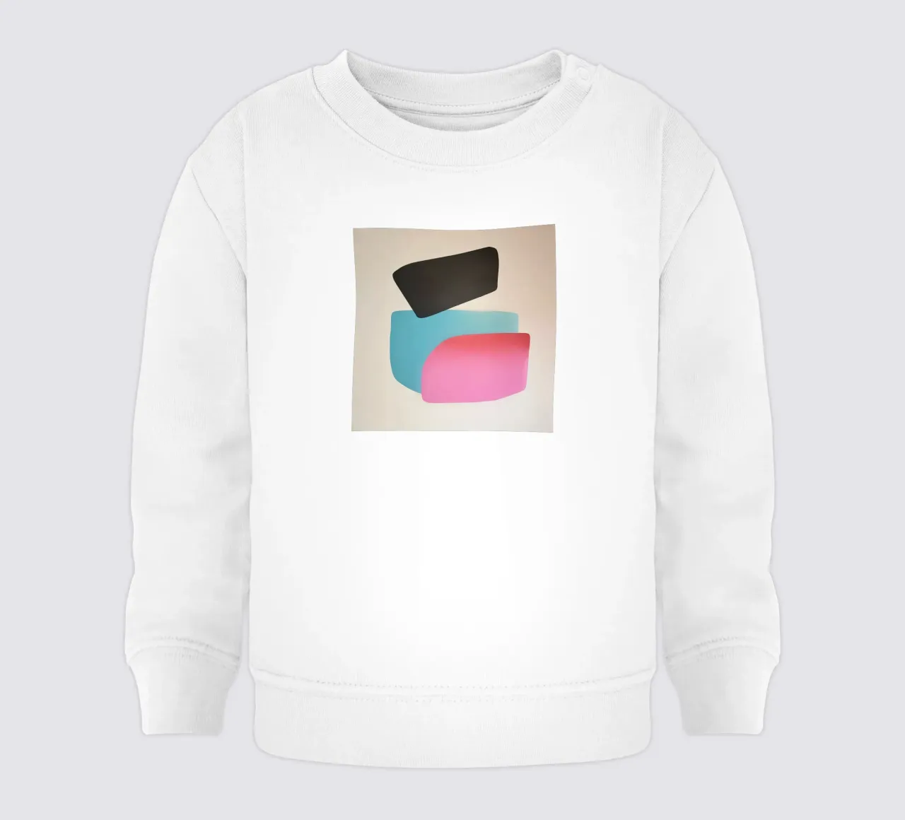 Modern Geometric Abstract in Pink, Blue and Black felpa neonato da Artbyvo