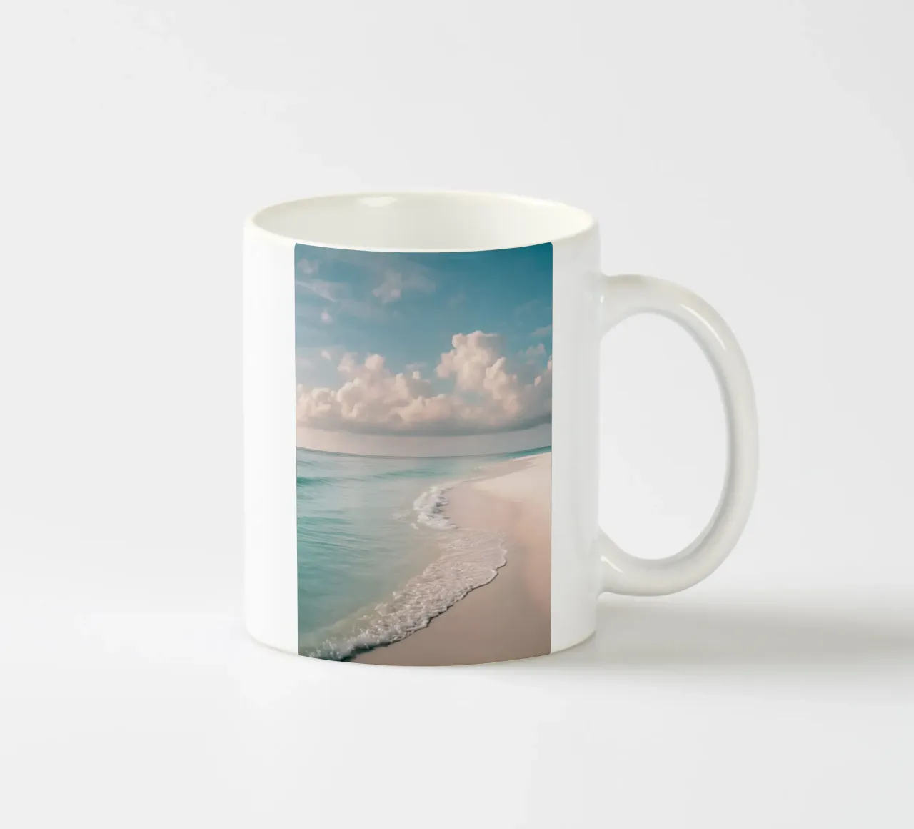 Spiaggia con onde delicate tazza in ceramica da Indigo Tides Art