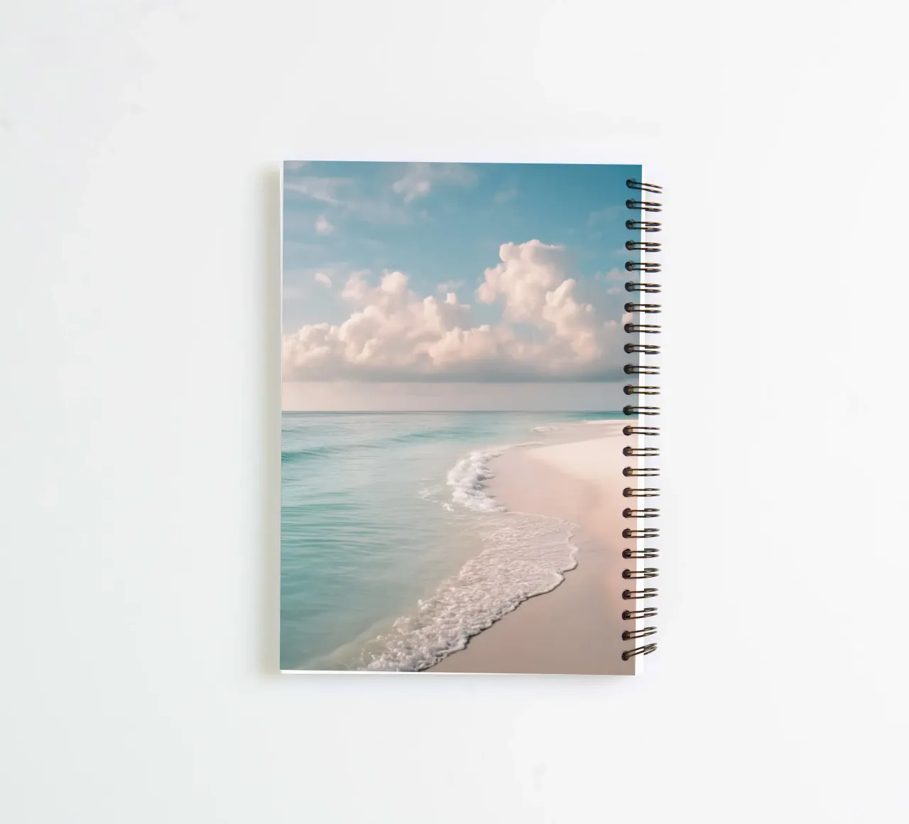 Beach with Gentle Waves spiral notebook by Indigo Tides Art