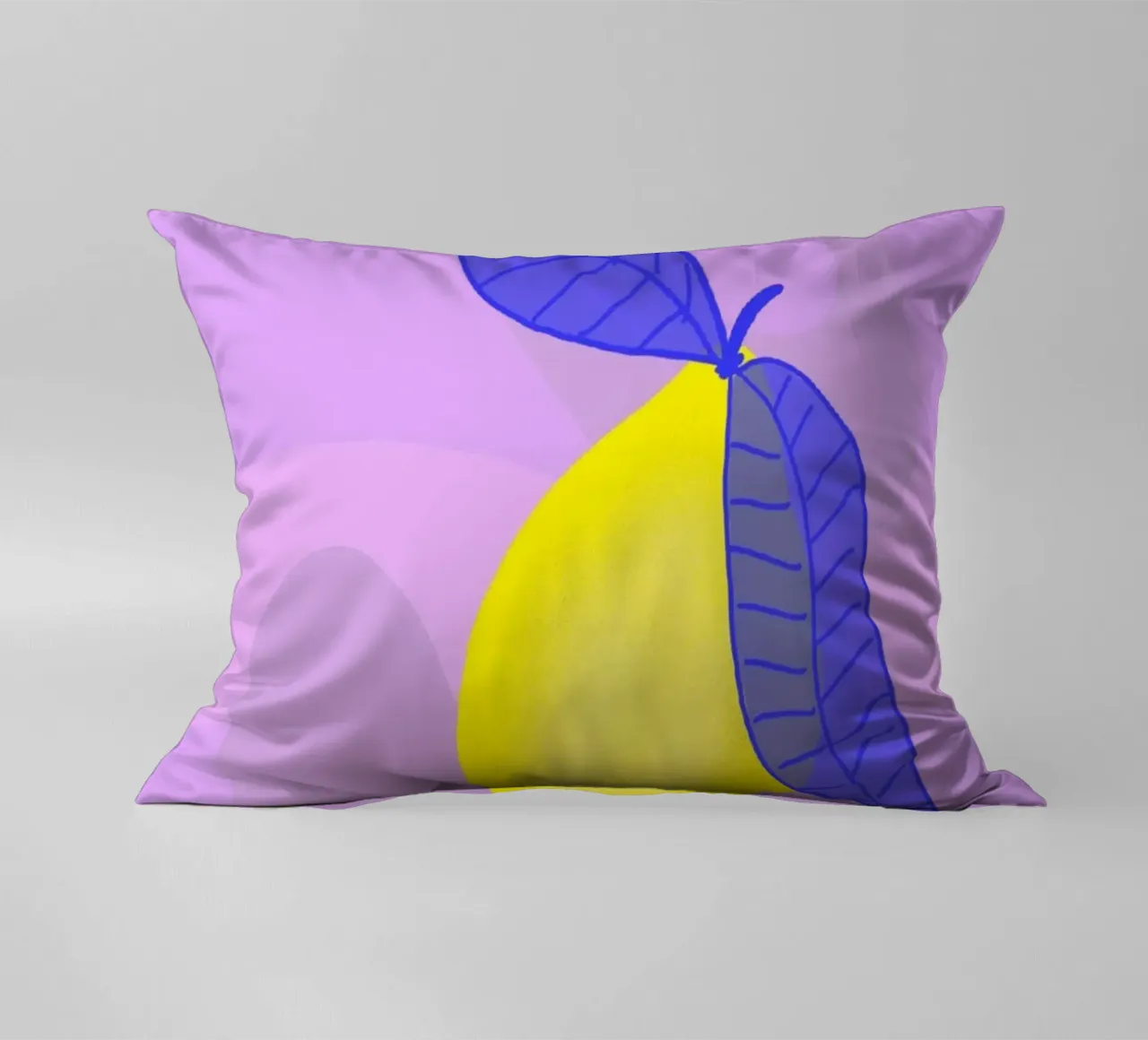 Spitzen Zitrone! (blue text) decorative cushion by wee-design