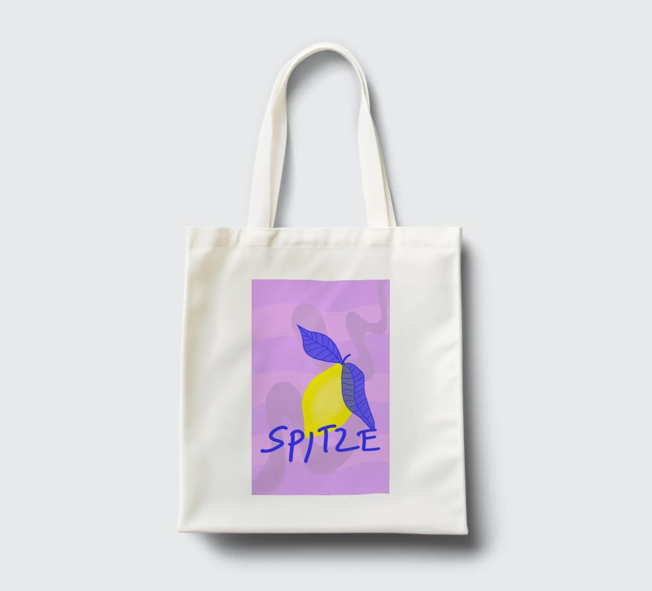 Spitzen Zitrone! (blue text) tote bag by wee-design