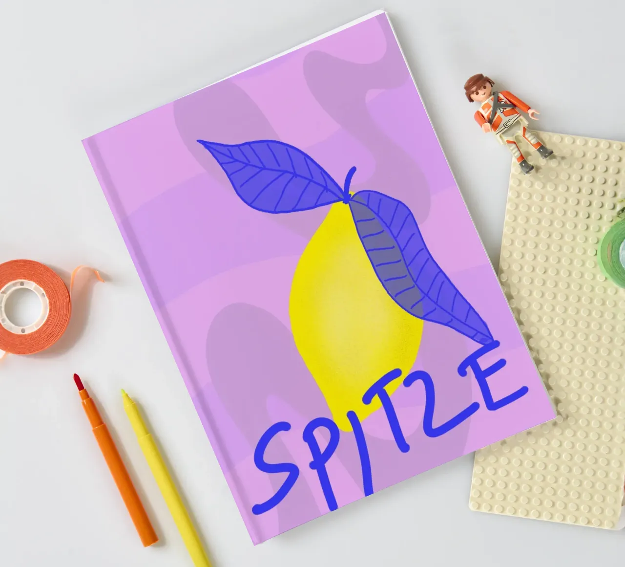 Spitzen Zitrone! (blue text) notebook by wee-design