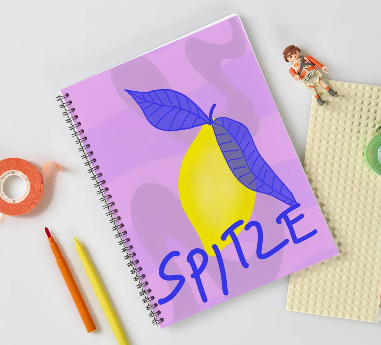 Spitzen Zitrone! (blue text) notitieboek met spiraal van wee-design