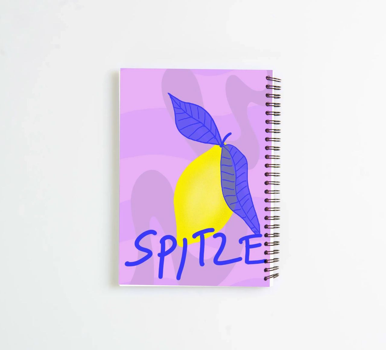 Spitzen Zitrone! (blue text) spiral notebook by wee-design