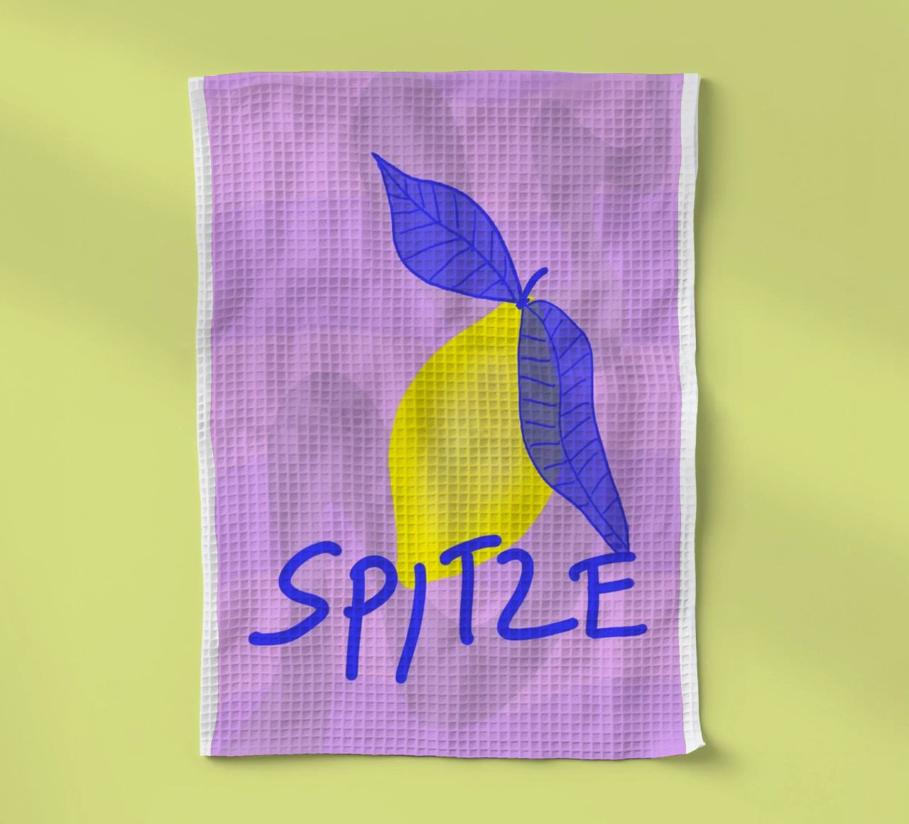 Spitzen Zitrone! (blue text) tea towel by wee-design