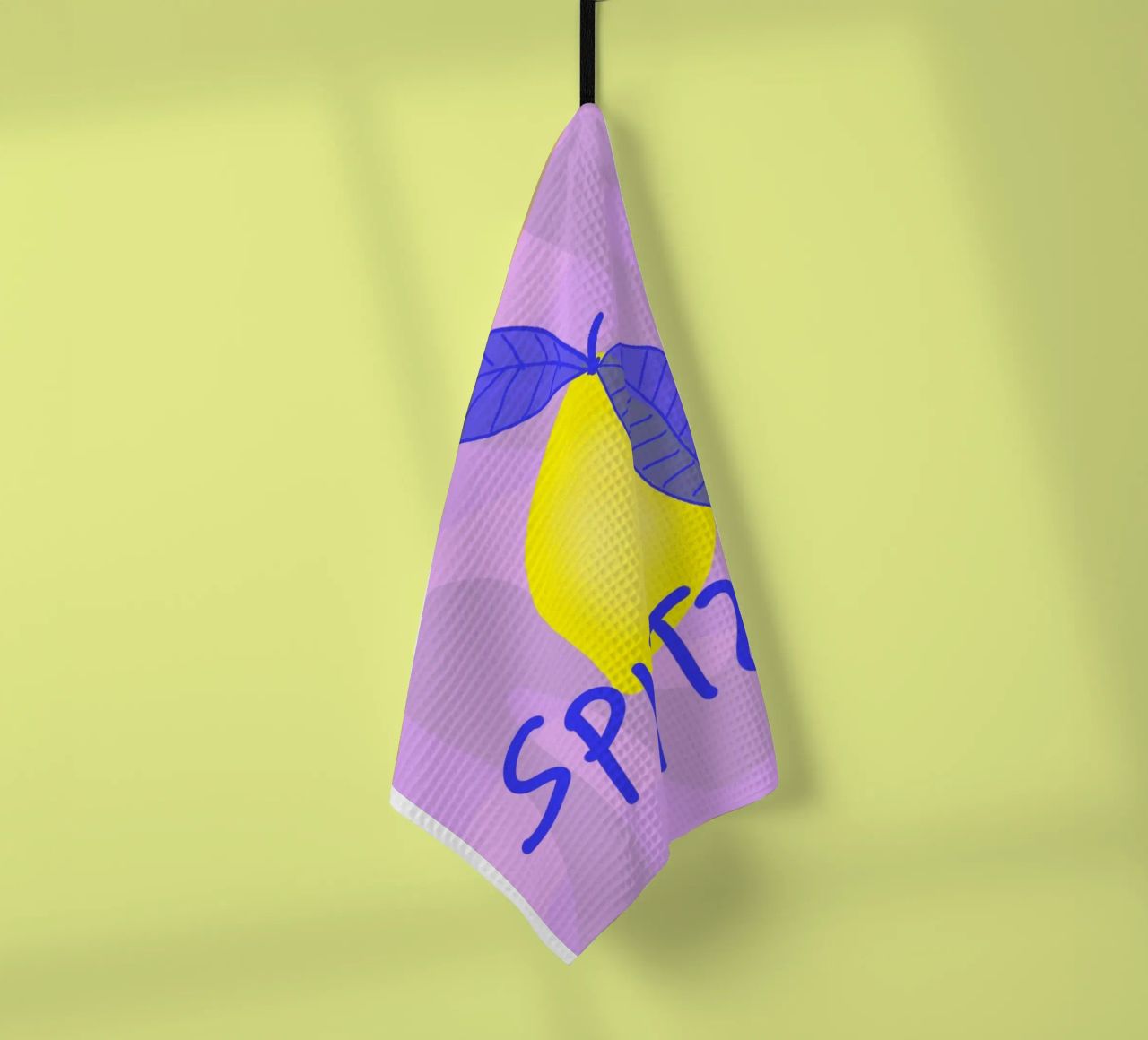 Spitzen Zitrone! (blue text) tea towel by wee-design