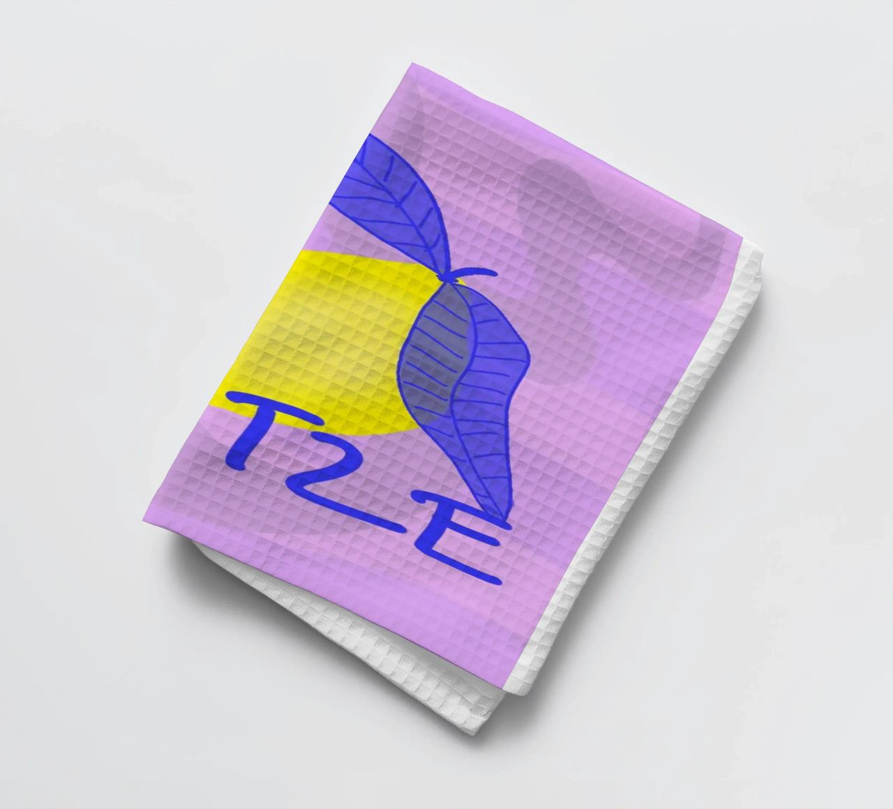 Spitzen Zitrone! (blue text) tea towel by wee-design