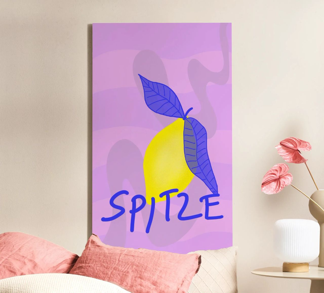 Spitzen Zitrone! (blue text) canvas by wee-design
