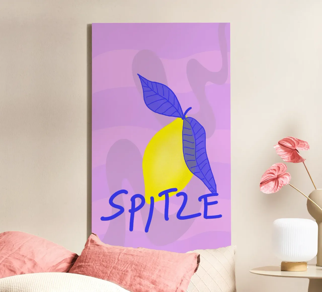 Spitzen Zitrone! (blue text) canvas van wee-design