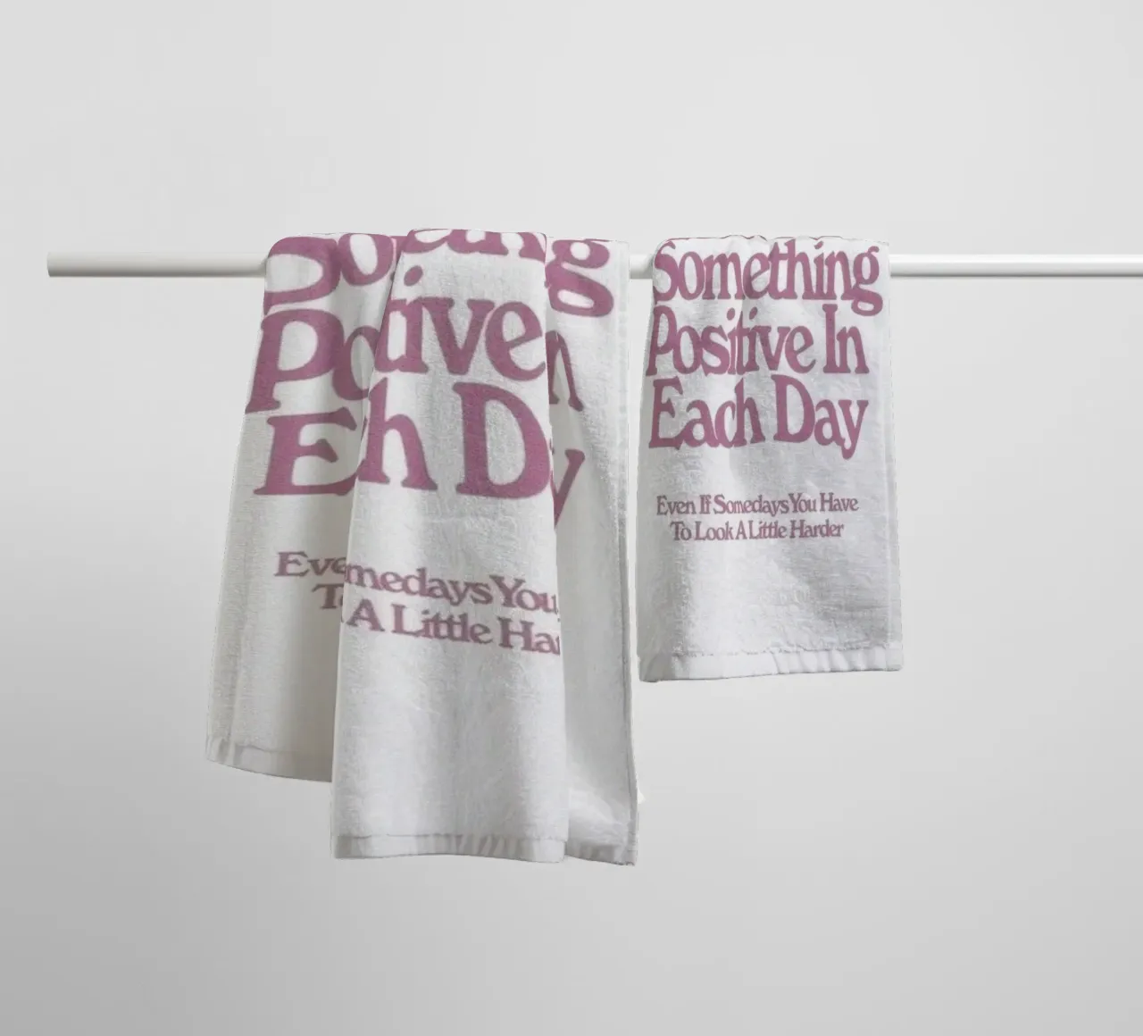Look For Something Positive Inspirational Art Print towel by NorwesClub