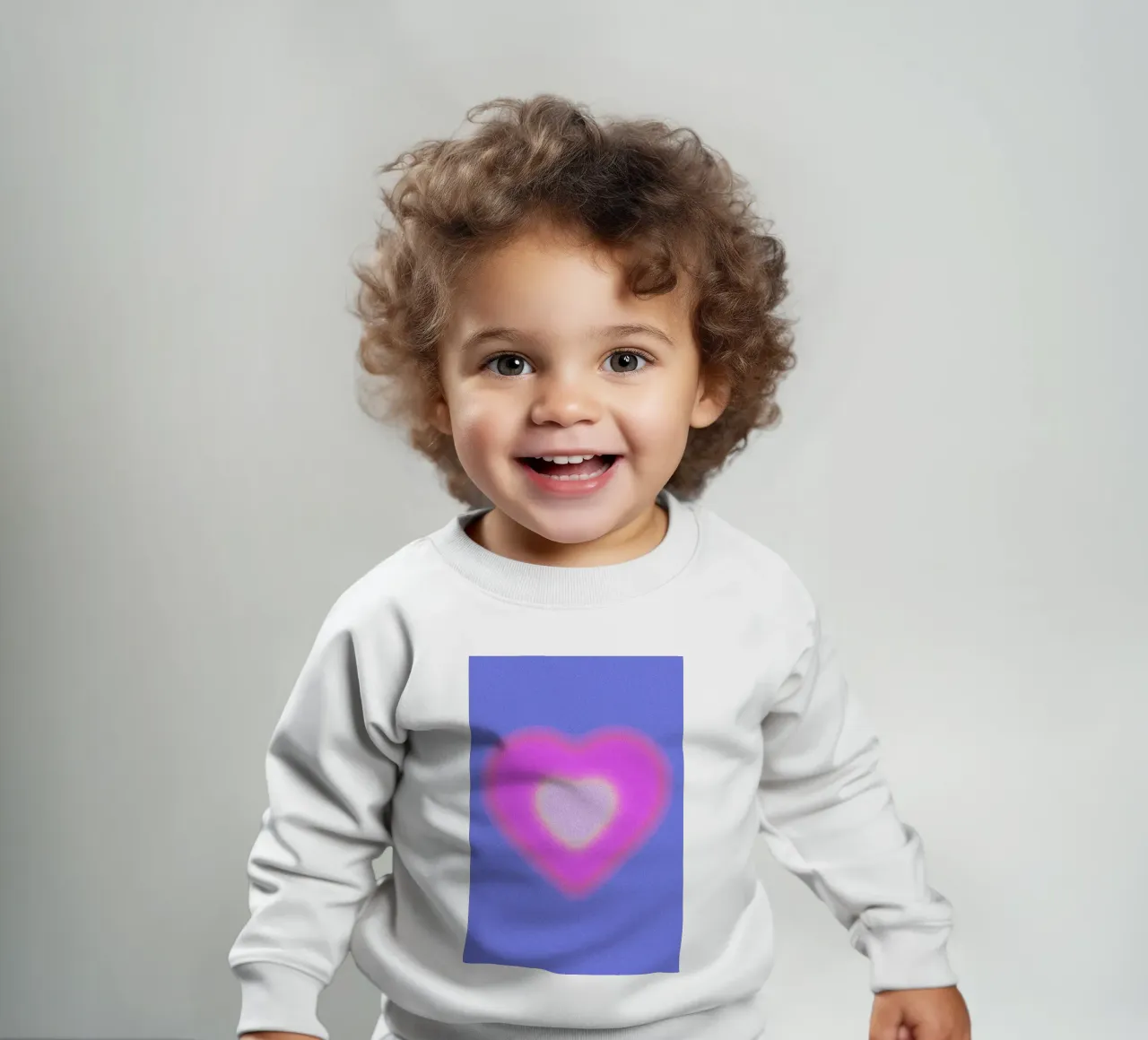 Stampa grafica astratta a gradiente Aura Heart felpa neonato da NorwesClub