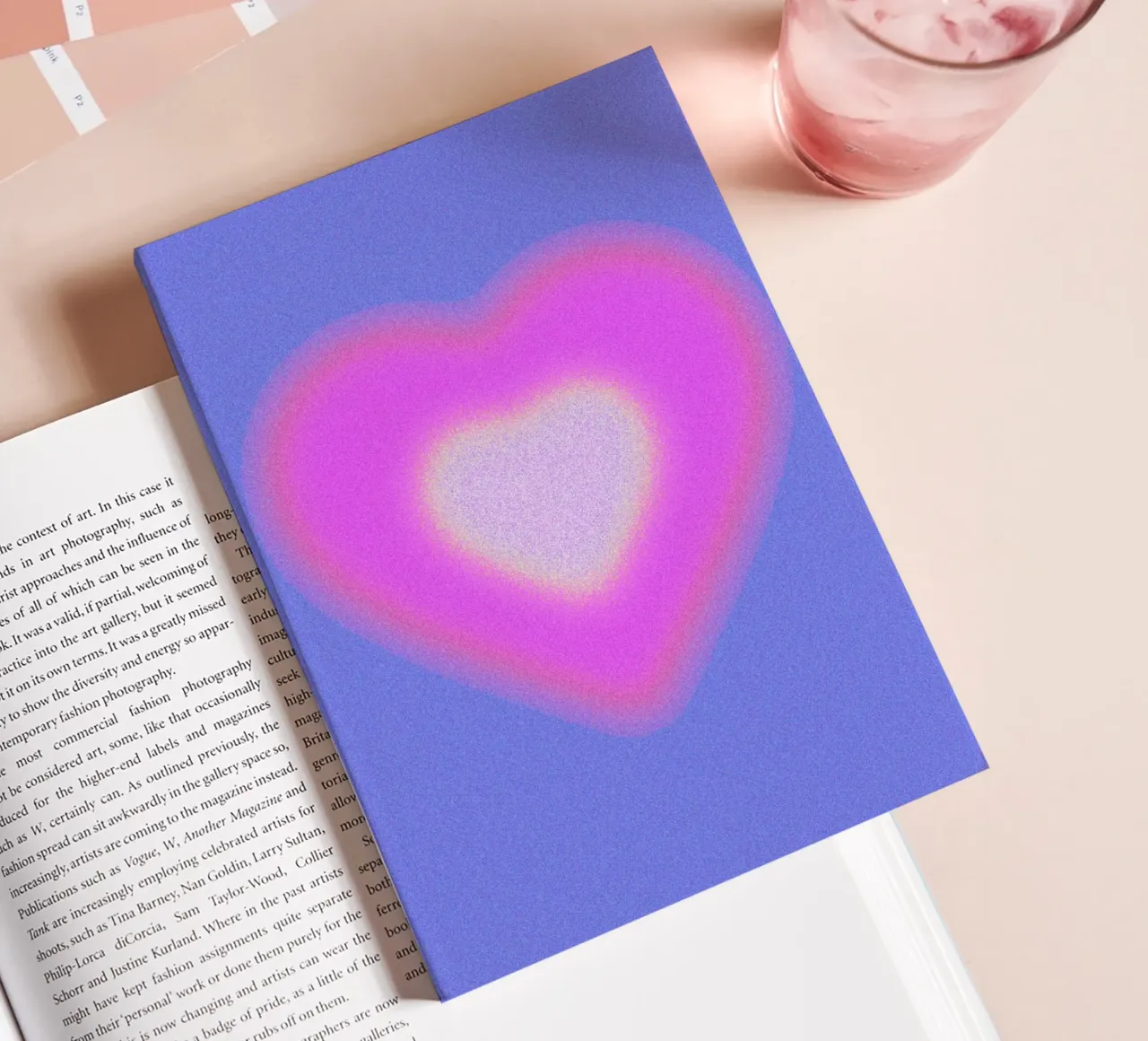 Aura Heart Abstract Gradient Graphic Art Print notebook by NorwesClub