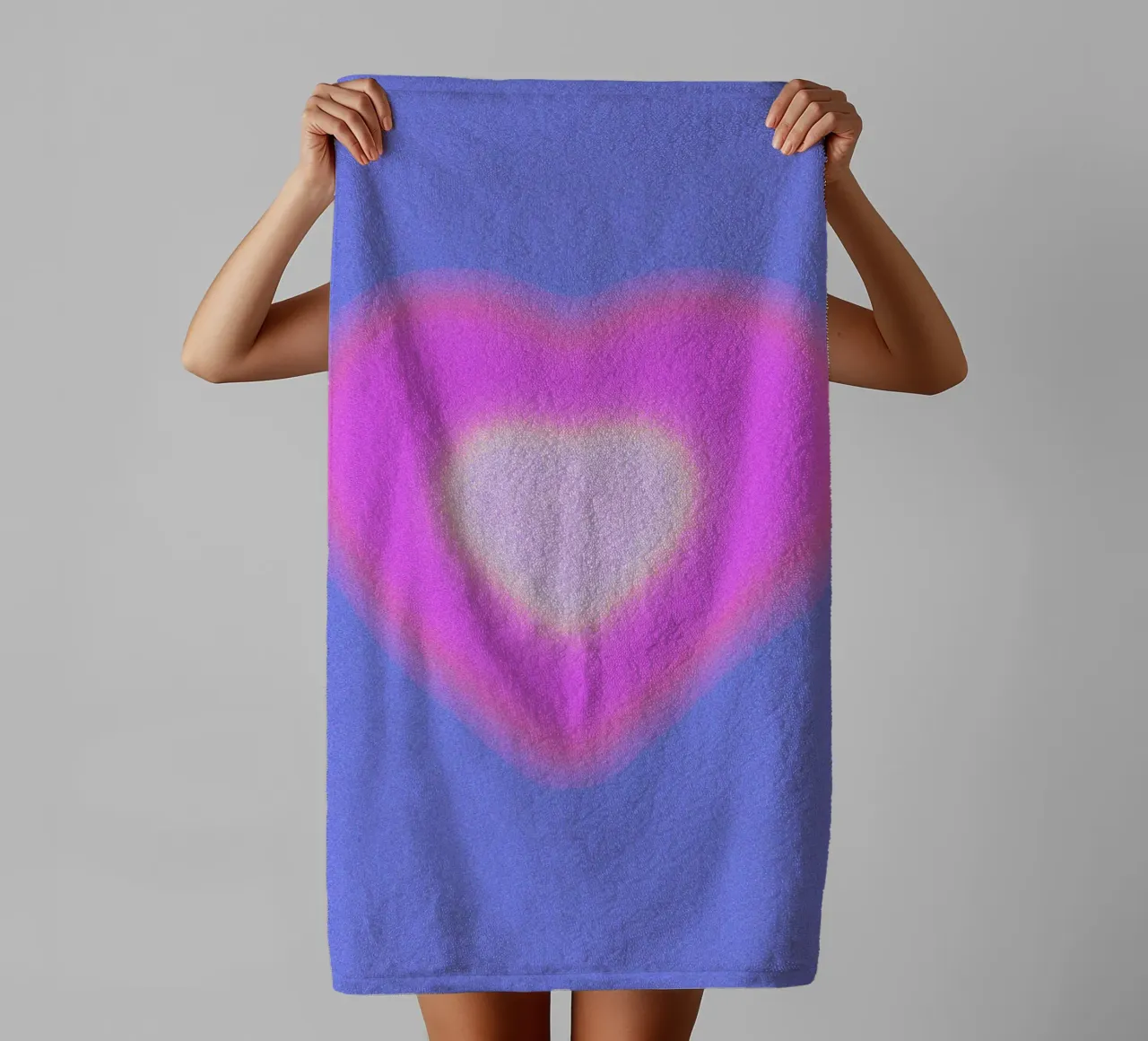 Aura Heart Abstract Gradient Graphic Art Print towel by NorwesClub