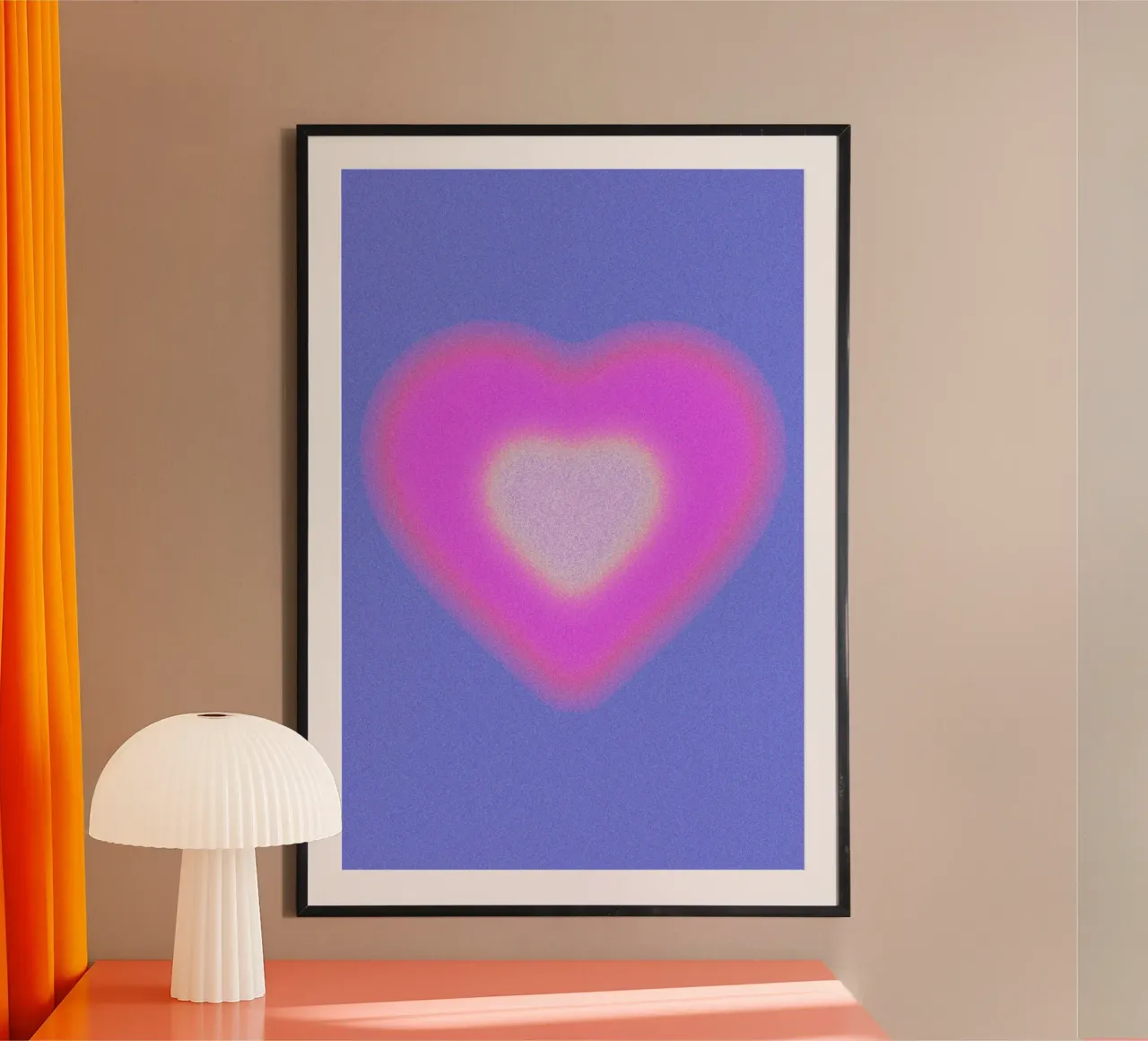 Aura Heart Abstract Gradient Graphic Art Print hahnemühle van NorwesClub