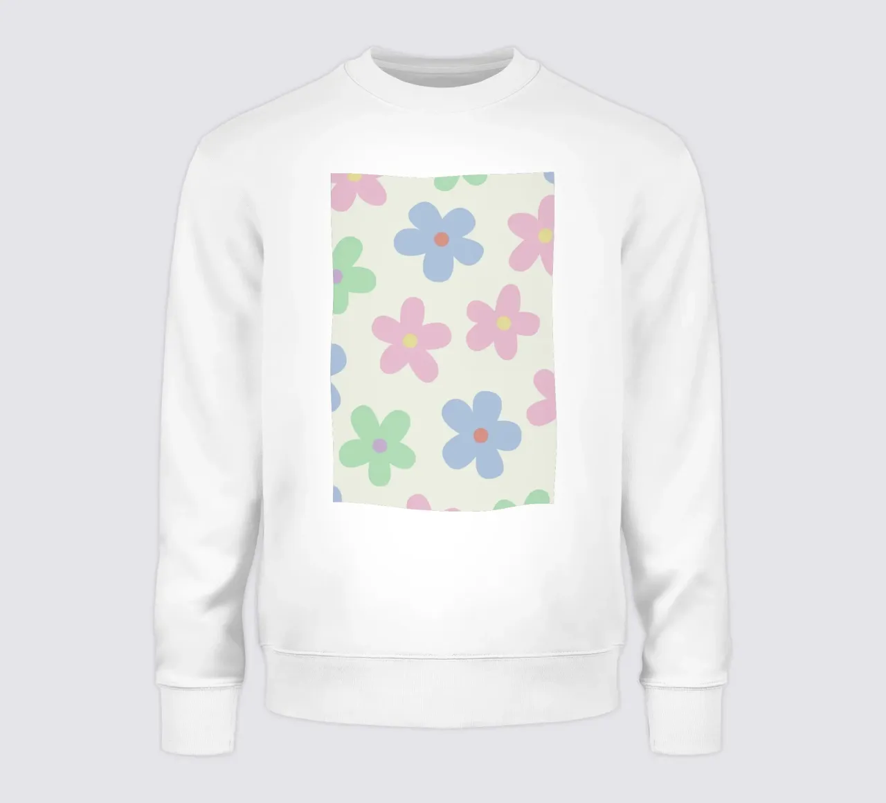 Pastel Daisy Pattern Repeating Decorative Art Print sweatshirt by NorwesClub