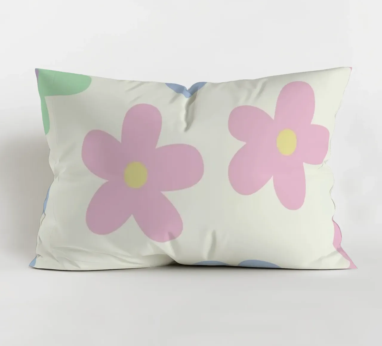 Pastel Daisy Pattern Repeating Decorative Art Print decorative cushion by NorwesClub