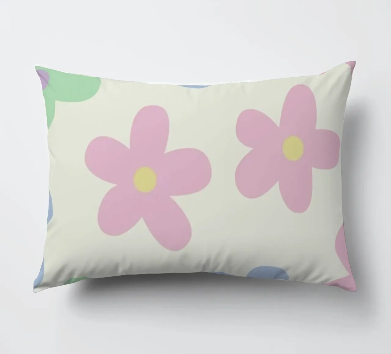 Pastel Daisy Pattern Repeating Decorative Art Print decorative cushion by NorwesClub