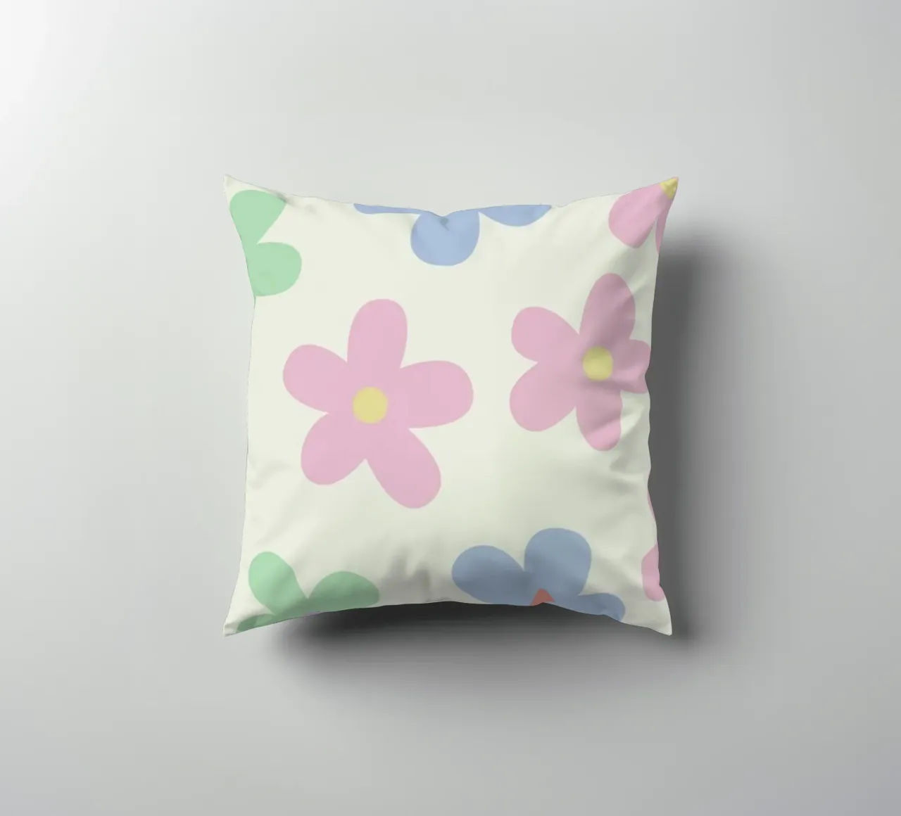 Pastel Daisy Pattern Repeating Decorative Art Print decorative cushion by NorwesClub