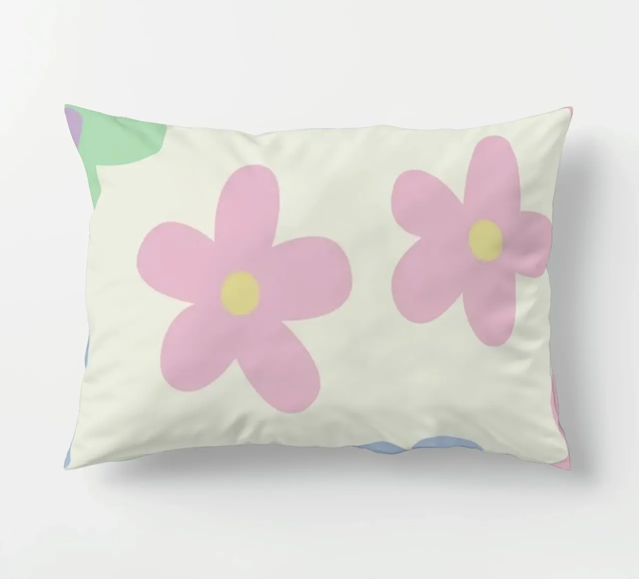 Pastel Daisy Pattern Repeating Decorative Art Print decorative cushion by NorwesClub
