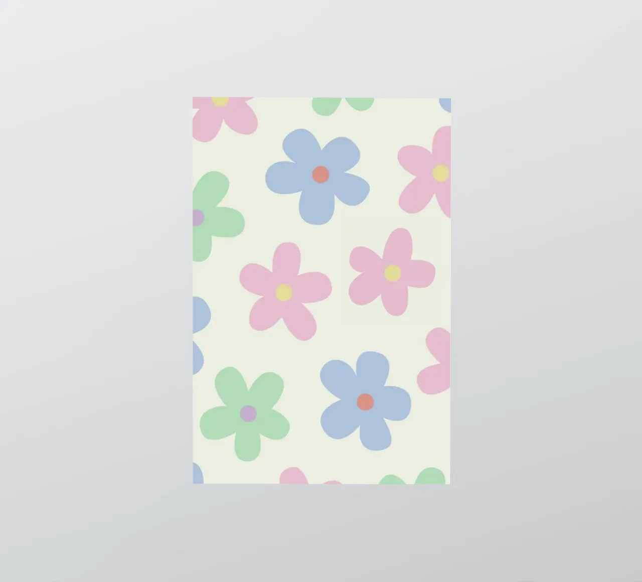 Pastel Daisy Pattern Repeating Decorative Art Print sticker by NorwesClub