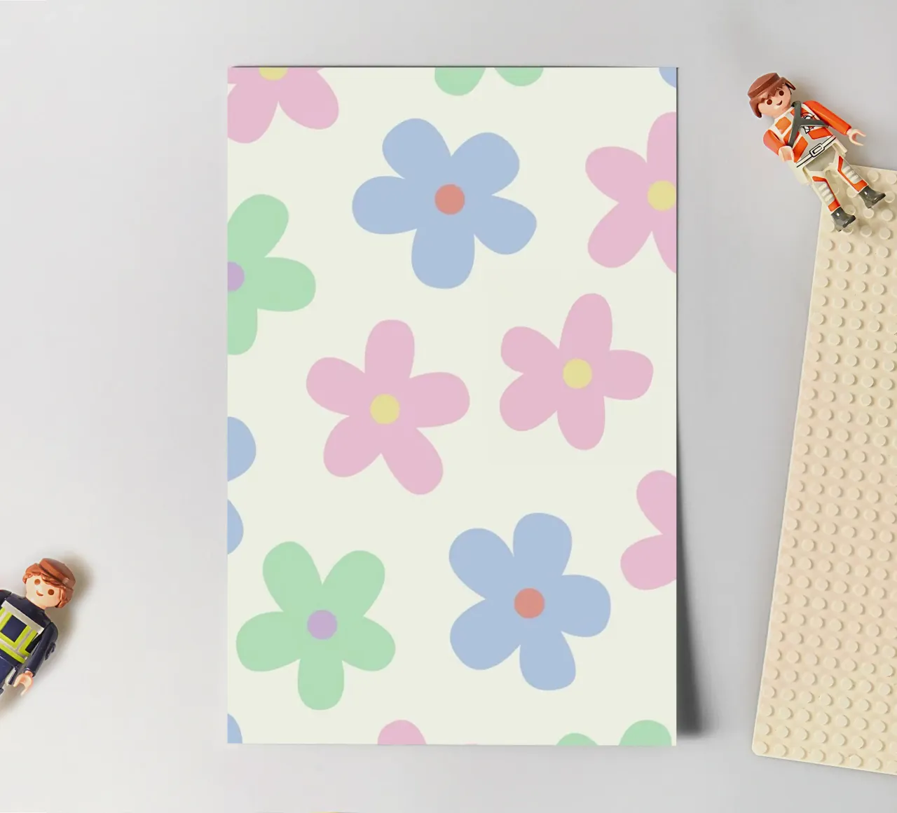 Pastel Daisy Pattern Repeating Decorative Art Print sticker sheet by NorwesClub
