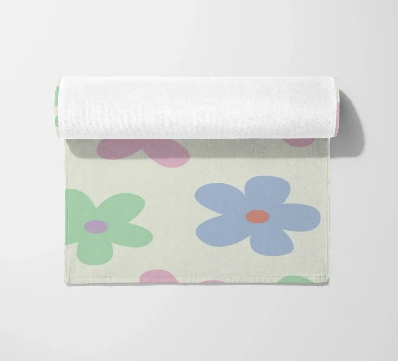 Pastel Daisy Pattern Repeating Decorative Art Print beach towel by NorwesClub