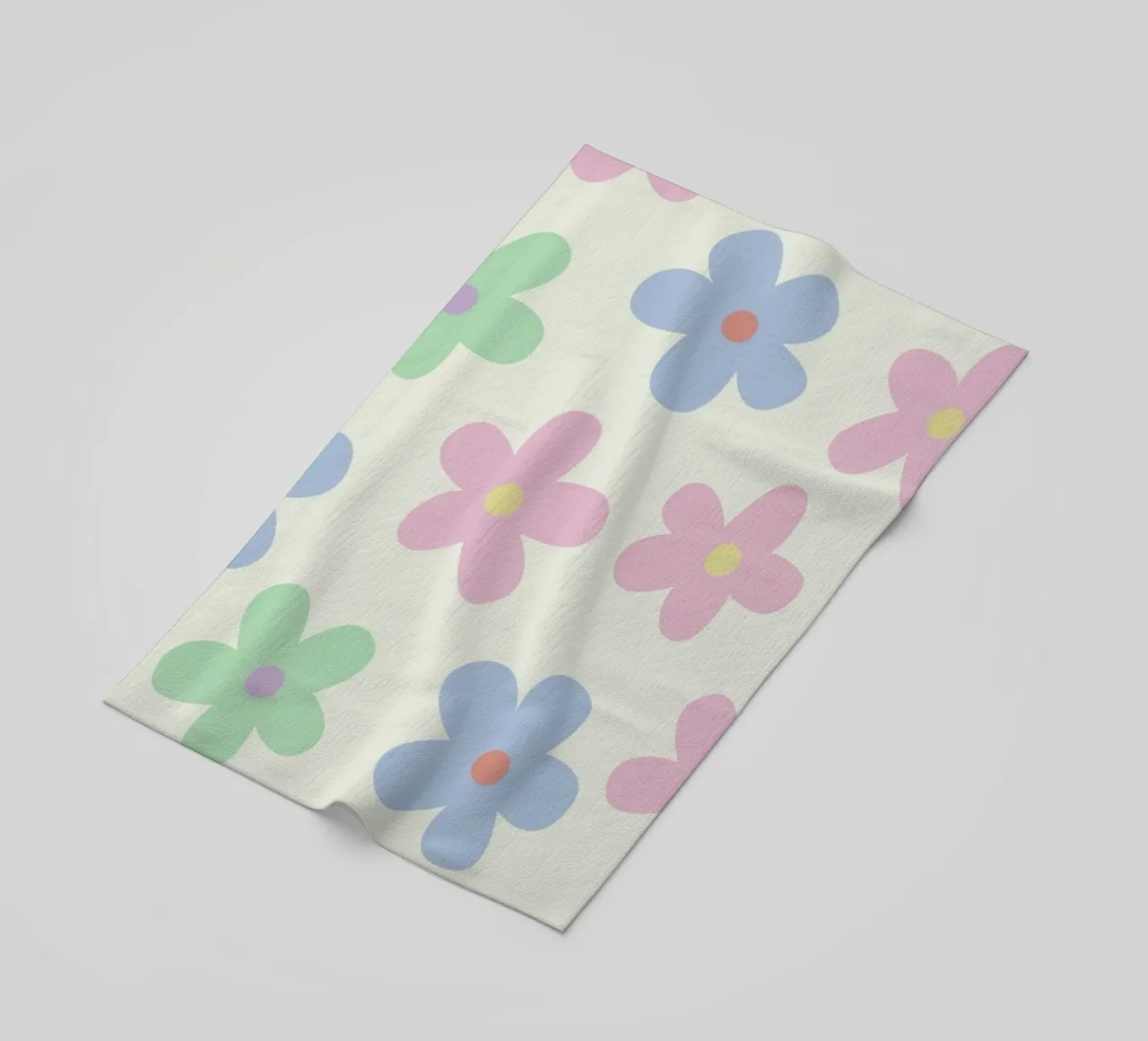 Pastel Daisy Pattern Repeating Decorative Art Print beach towel by NorwesClub