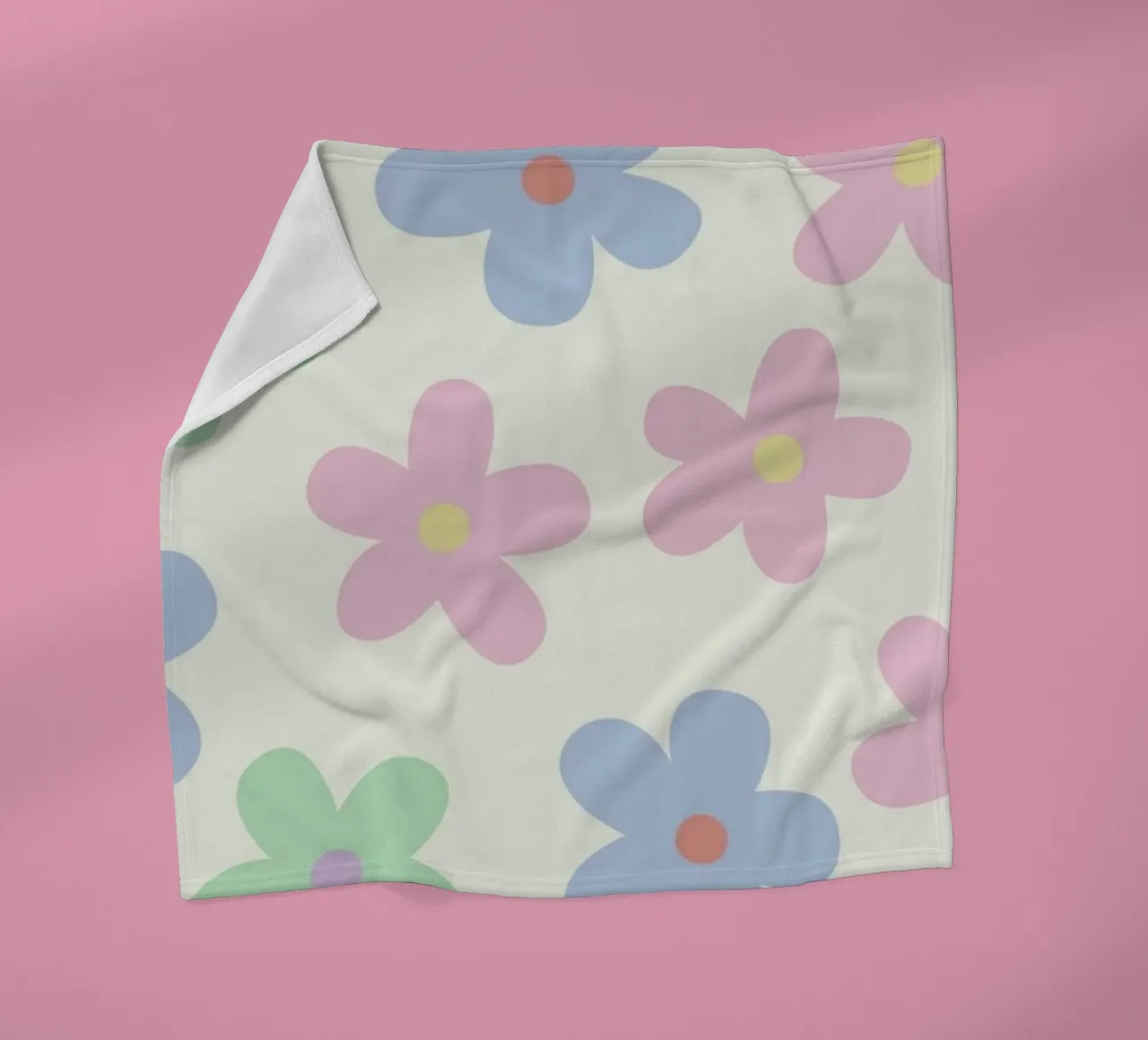 Pastel Daisy Pattern Repeating Decorative Art Print fleece blanket by NorwesClub