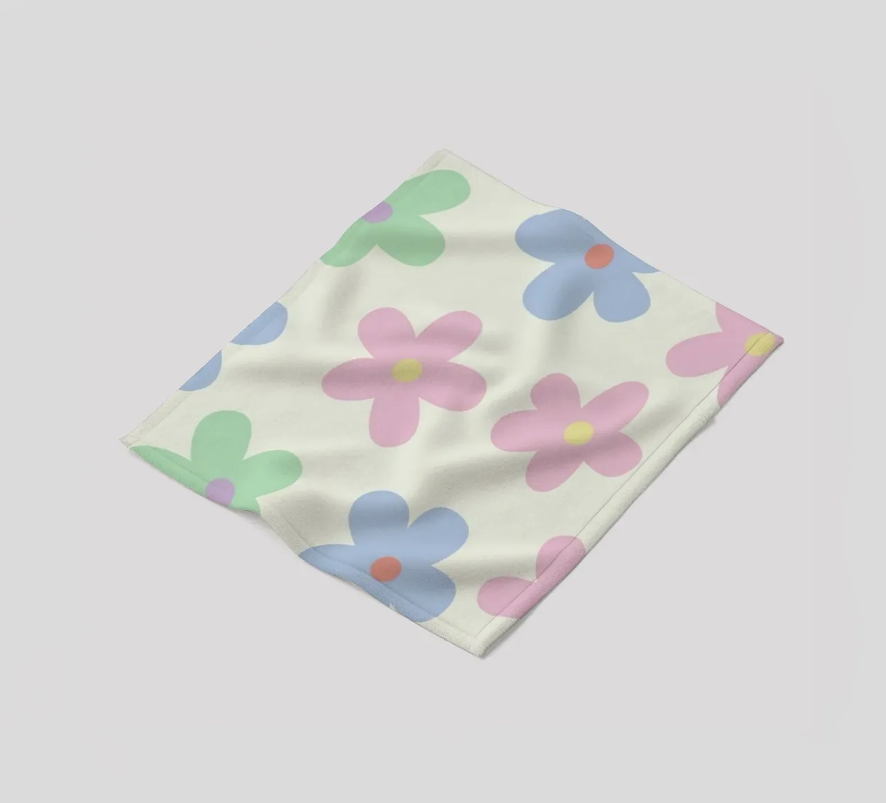 Pastel Daisy Pattern Repeating Decorative Art Print fleece blanket by NorwesClub
