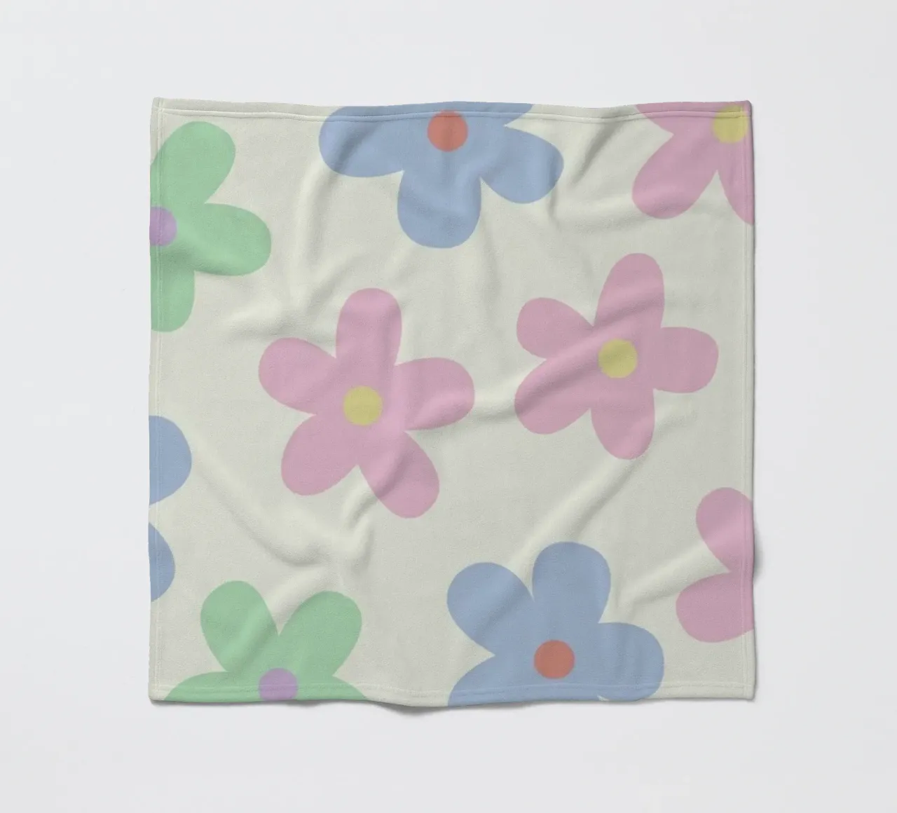Pastel Daisy Pattern Repeating Decorative Art Print fleece blanket by NorwesClub
