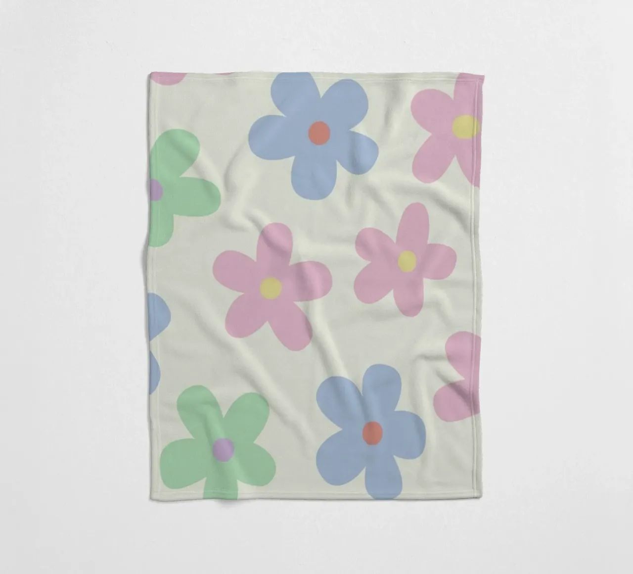Pastel Daisy Pattern Repeating Decorative Art Print fleece blanket by NorwesClub