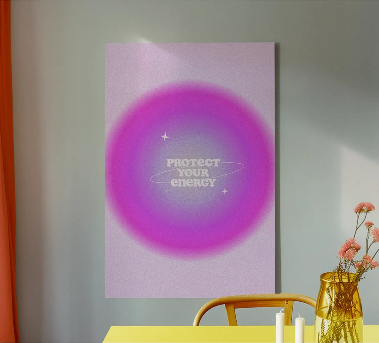Protect Your Energy Aura Gradient Graphic Art Print canvas by NorwesClub