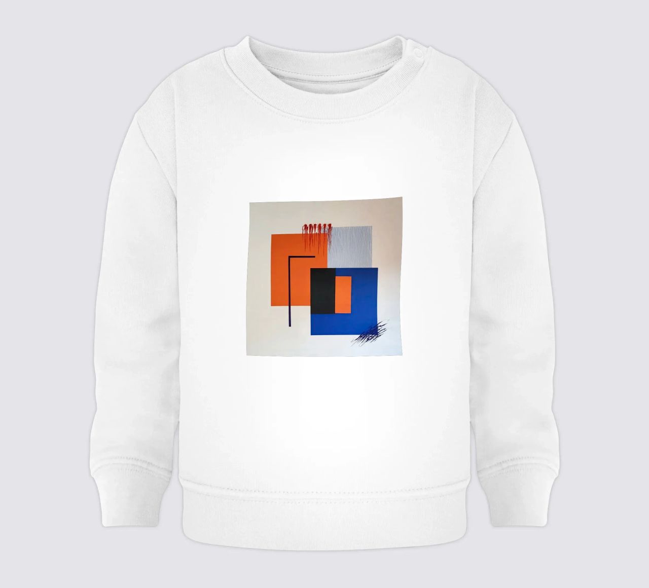 Astratto geometrico con accenti arancioni e blu felpa neonato da Artbyvo